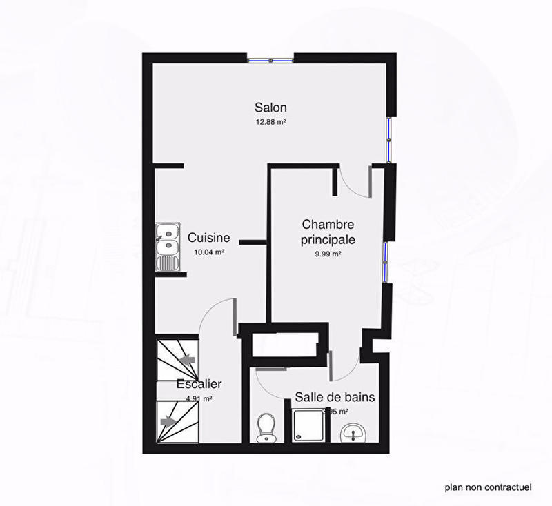 Appartement - 37 m² - 2 pièces