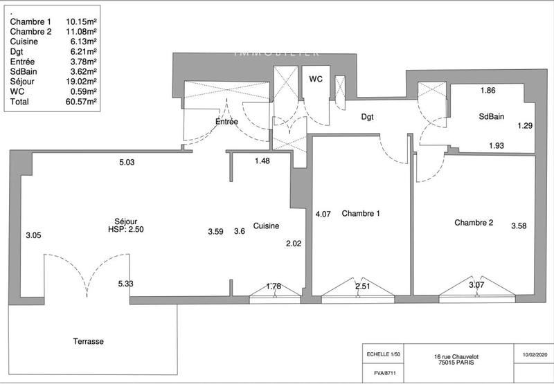 Appartement - 60 m² - 3 pièces