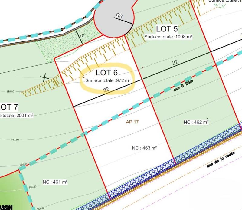 Terrain de lotissements - 972 m²