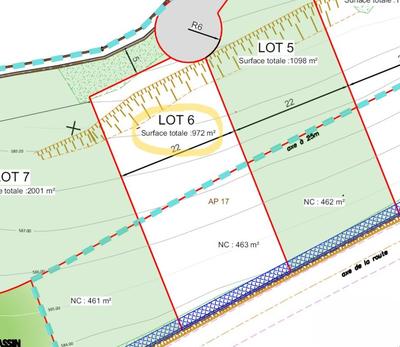 Terrain de lotissements - 972 m²