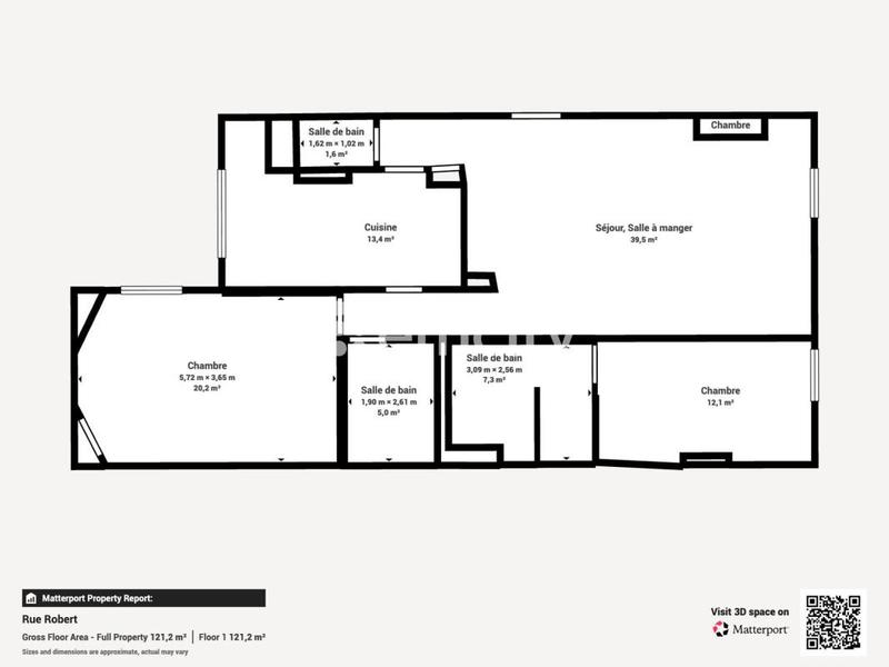 Appartement - 100 m² - 3 pièces