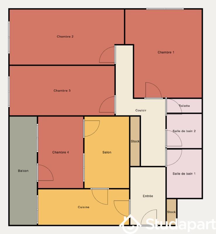 Chambre - 27 m² - 1 pièce