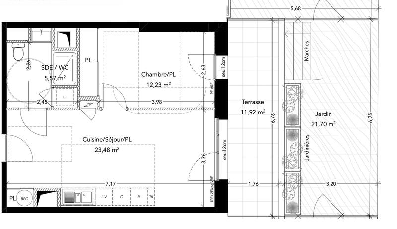 Appartement - 41 m² - 2 pièces