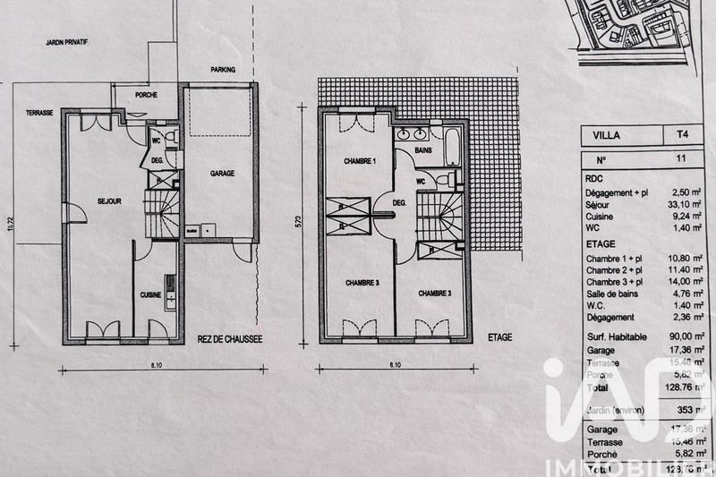 Maison - 90 m² - 4 pièces