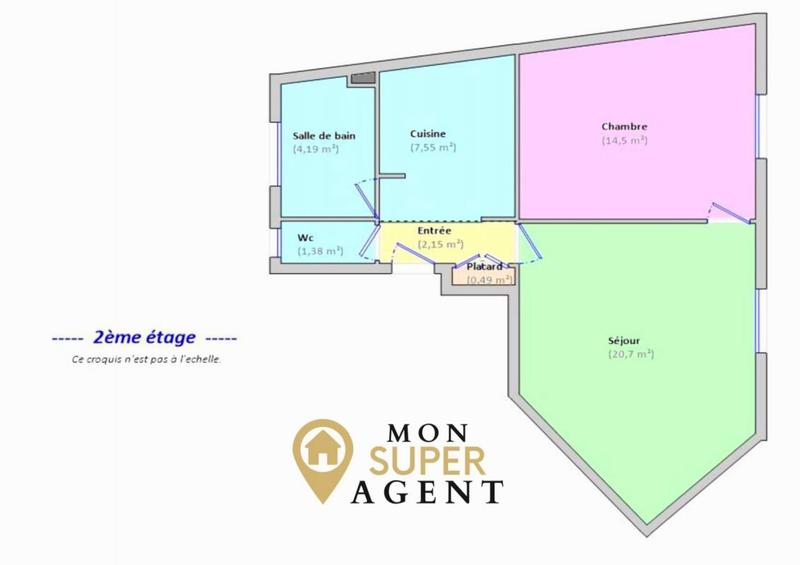 Appartement - 51 m² - 2 pièces