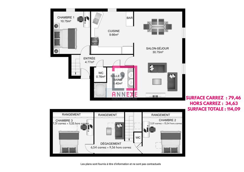 Maison - 95 m² - 4 pièces