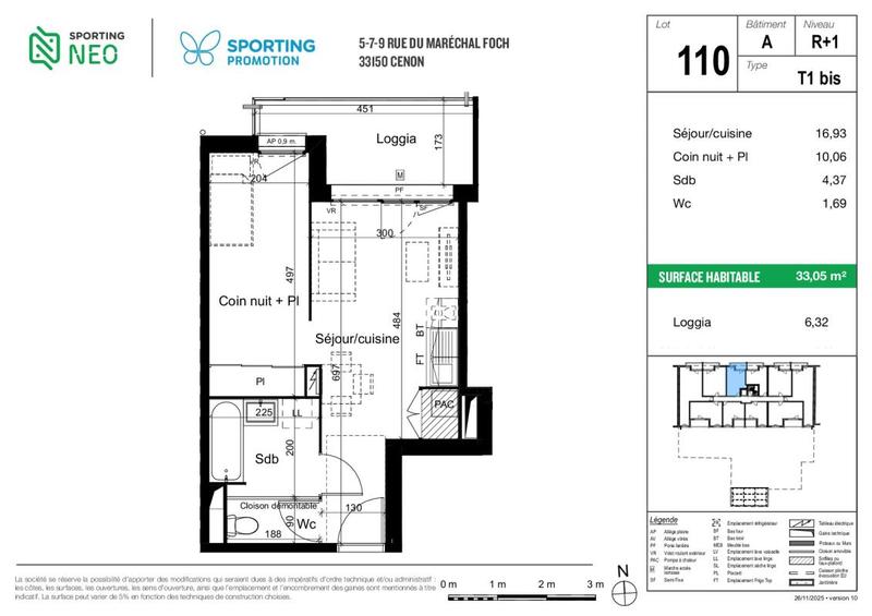 Appartement - 33 m² - 1 pièce
