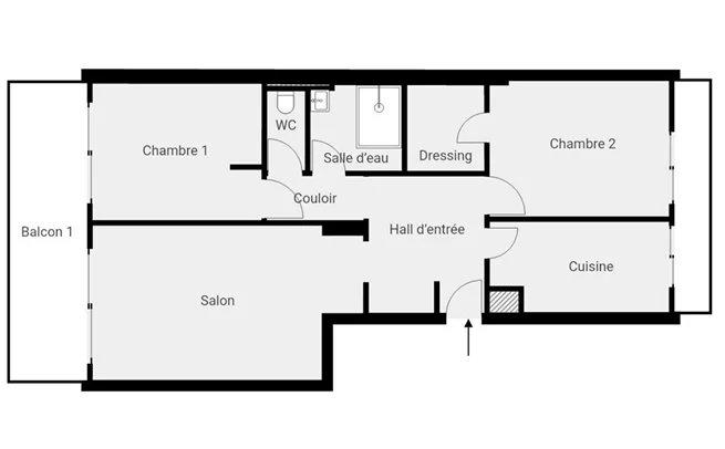 Appartement - 67 m² - 3 pièces