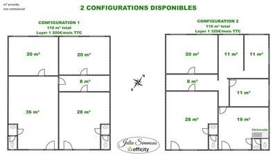 Bureau - 116 m² - 1 pièce