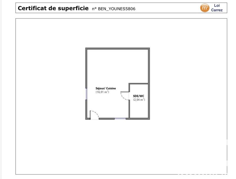 Appartement - 18 m² - 1 pièce