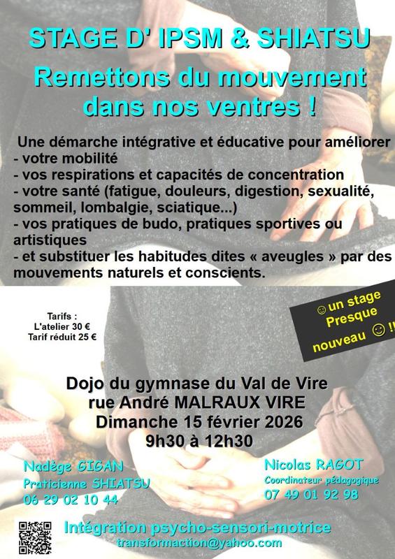 Stage ipsm et shiatsu - remettons du mouvement dans nos ventres