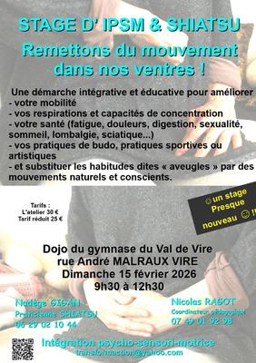 Stage ipsm et shiatsu - remettons du mouvement dans nos ventres