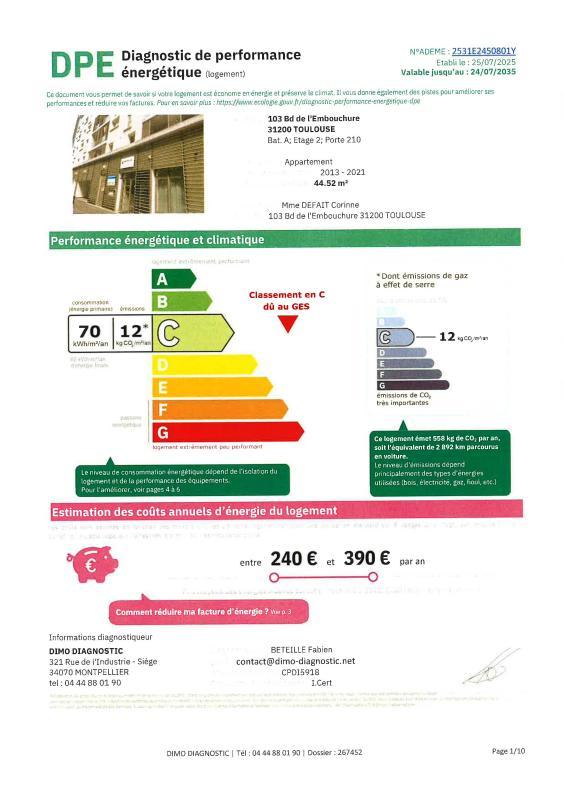 Appartement - 45 m² - 2 pièces