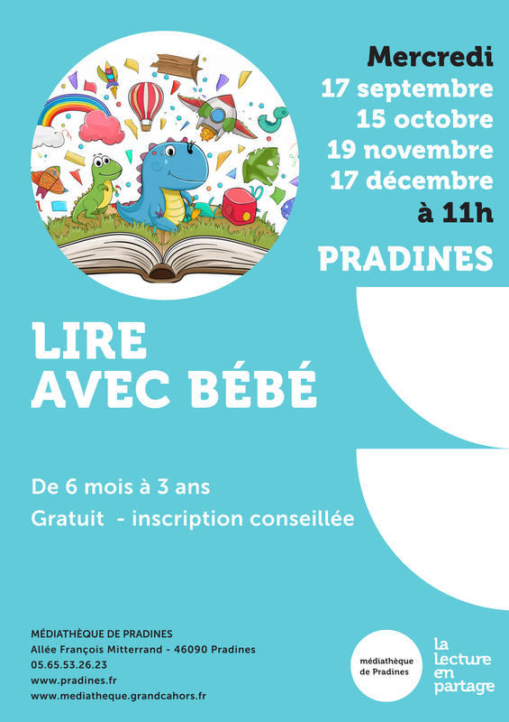 Lire avec bébé à la médiathèque de Pradines
