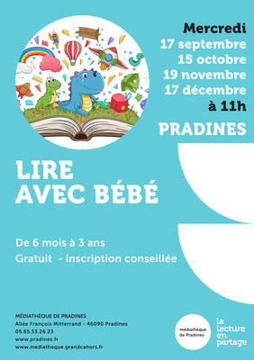 Lire avec bébé à la médiathèque de Pradines