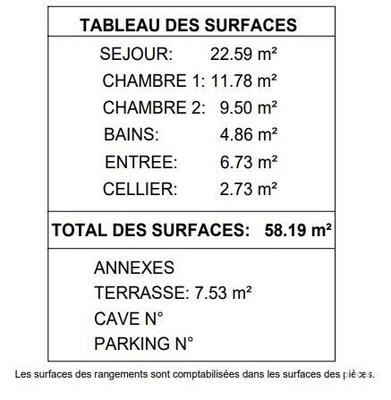 Appartement - 58 m² - 3 pièces