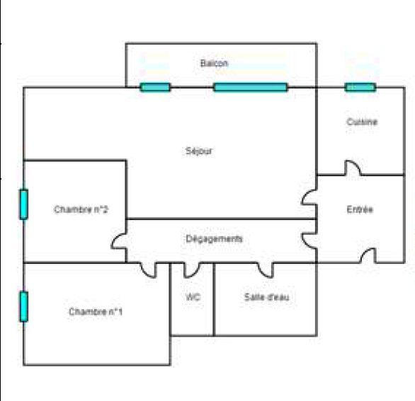 Appartement - 70 m² - 3 pièces