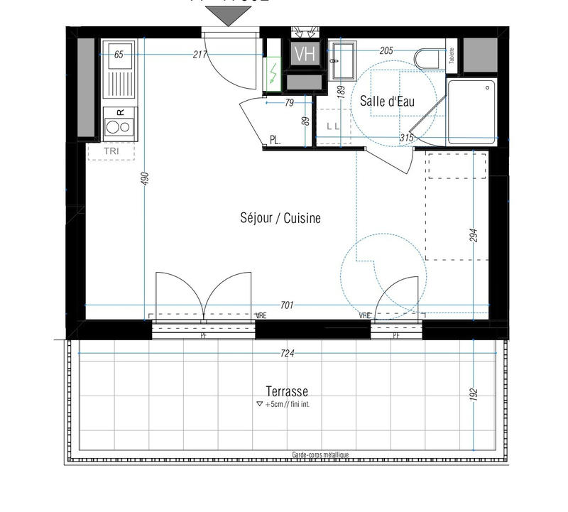 Appartement - 32 m² - 1 pièce