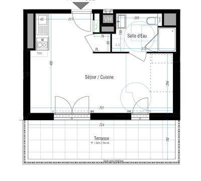 Appartement - 32 m² - 1 pièce