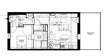 Appartement - 48 m² - 2 pièces