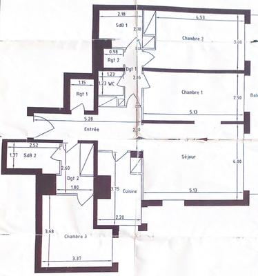 Appartement - 96 m² - 4 pièces