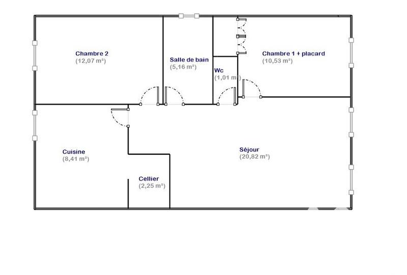 Maison - 60 m² - 3 pièces