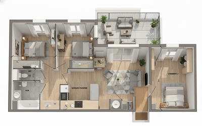 Appartement - 76 m² - 4 pièces