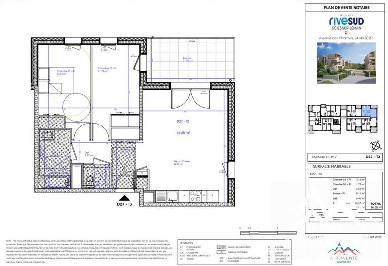 Appartement - 66 m² - 3 pièces
