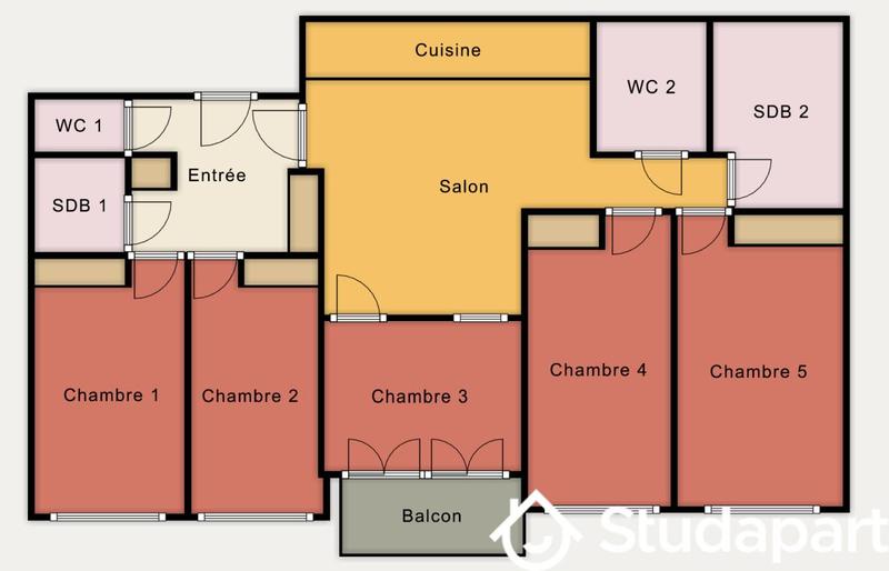 Chambre - 10 m² - 1 pièce