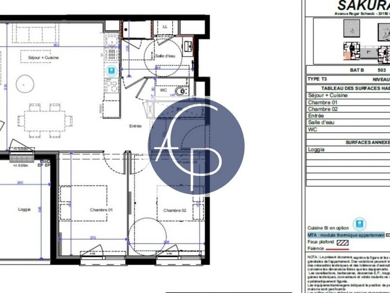 Appartement - 64 m² - 3 pièces