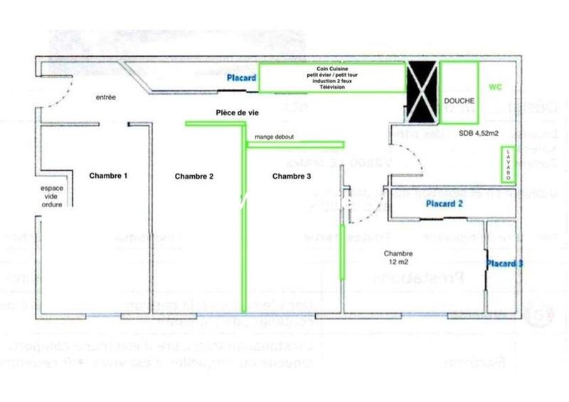 Appartement - 52 m² - 3 pièces