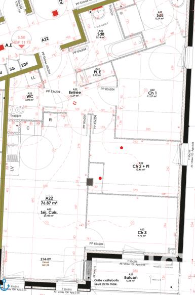 Appartement - 77 m² - 4 pièces