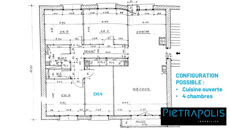 Appartement - 94 m² - 4 pièces