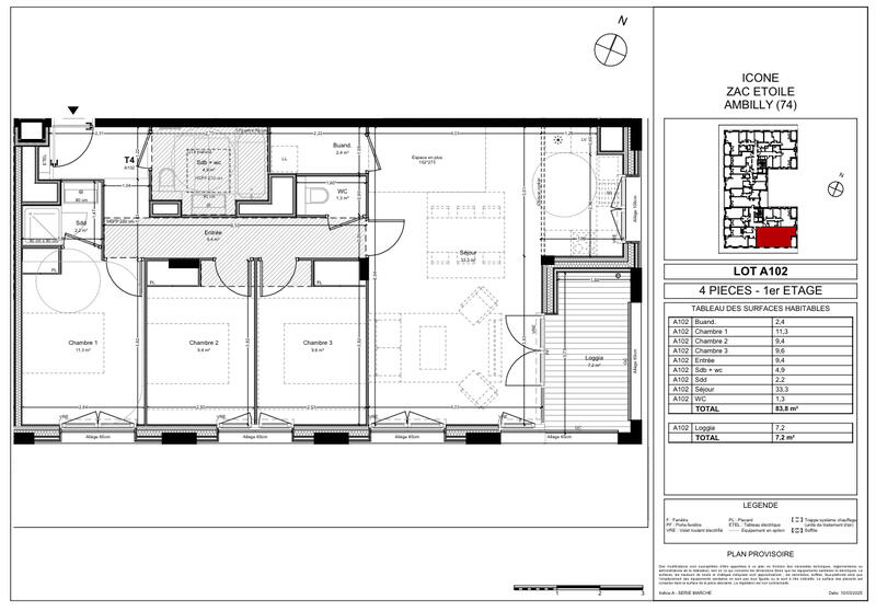 Appartement - 84 m² - 4 pièces