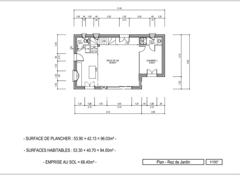 Maison traditionnelle - 100 m² - 5 pièces