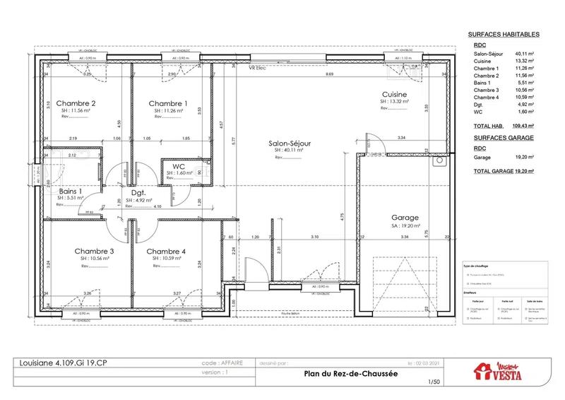Maison - 75 m² - 4 pièces