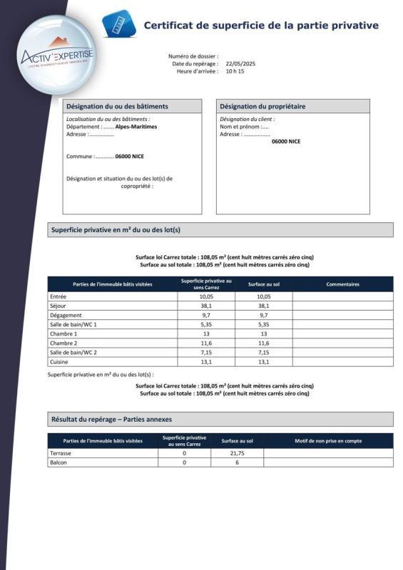 Appartement - 108 m² - 3 pièces