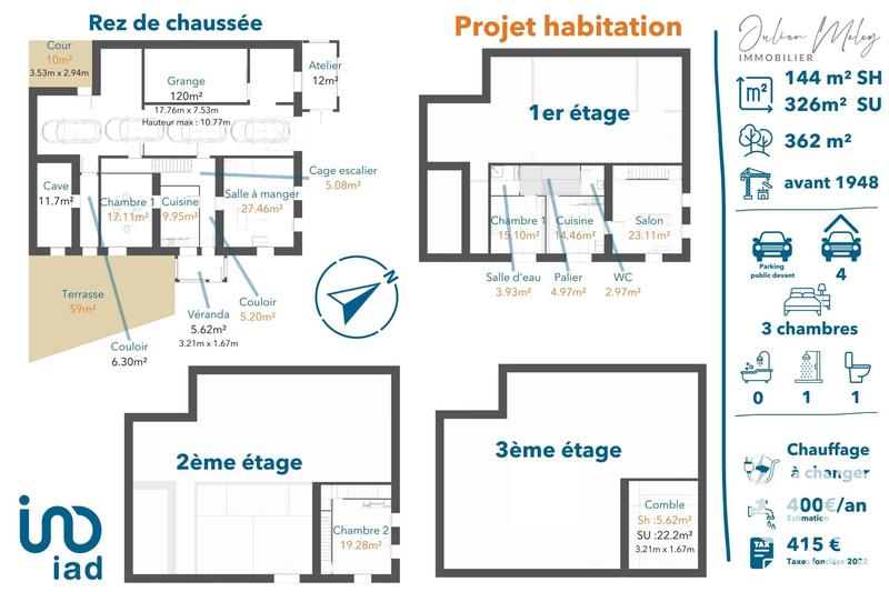 Ferme - 144 m² - 5 pièces