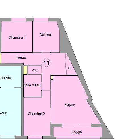 Appartement - 65 m² - 3 pièces