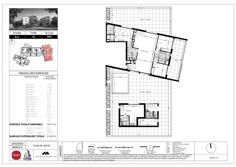 Appartement - 162 m² - 5 pièces