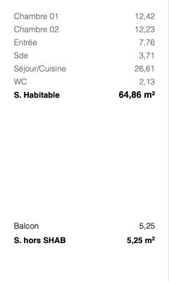 Appartement - 65 m² - 3 pièces