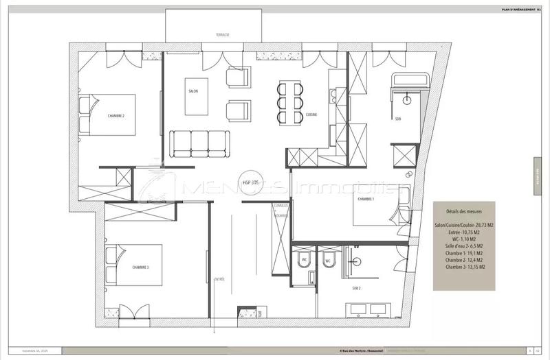 Appartement - 92 m² - 4 pièces
