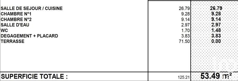 Appartement - 53 m² - 3 pièces