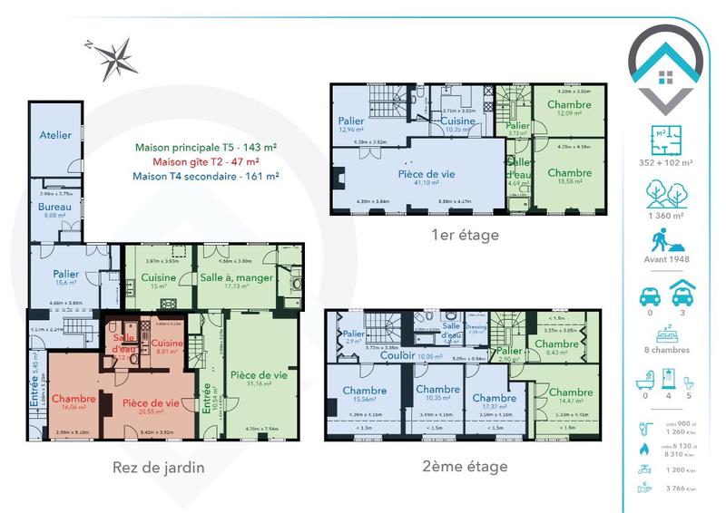 Demeure - 352 m² - 15 pièces