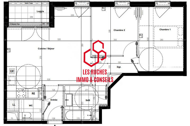 Appartement - 59 m² - 3 pièces