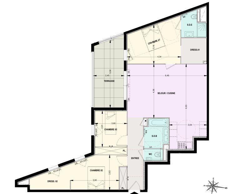 Appartement - 96 m² - 4 pièces