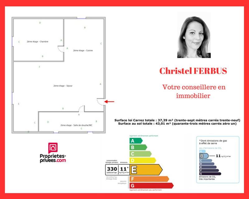 Appartement - 37 m² - 2 pièces