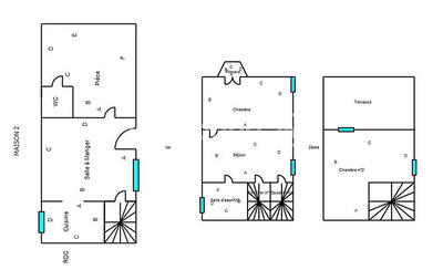 Maison ancienne - 102 m² - 8 pièces