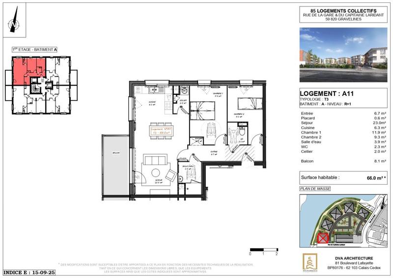 Appartement - 66 m² - 2 pièces