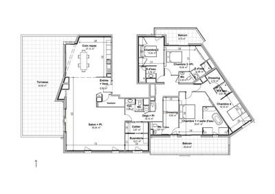 Appartement - 220 m² - 5 pièces